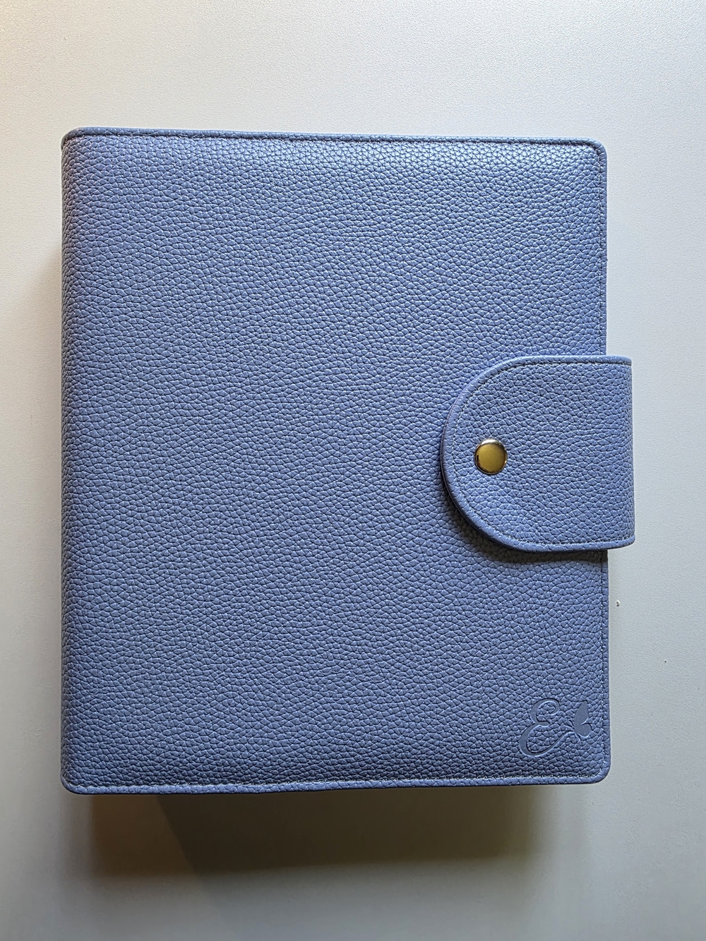 Emmys Budget A5 Textured Leather Binder with Snap Closure - Periwinkle